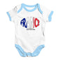 Funny Baby Bodysuits France Rugby Ball Flag Baby Unisex Baby Grow Bodysuit 0-3 Months White Blue Trim