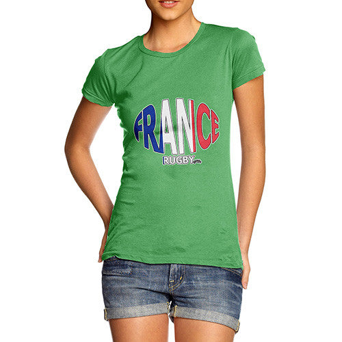 Women's France Rugby Ball Flag T-Shirt