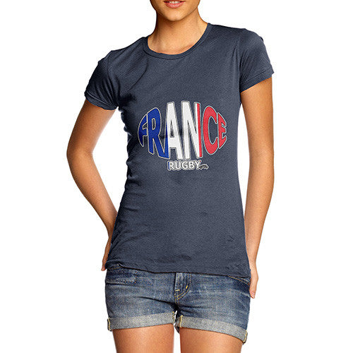 Women's France Rugby Ball Flag T-Shirt