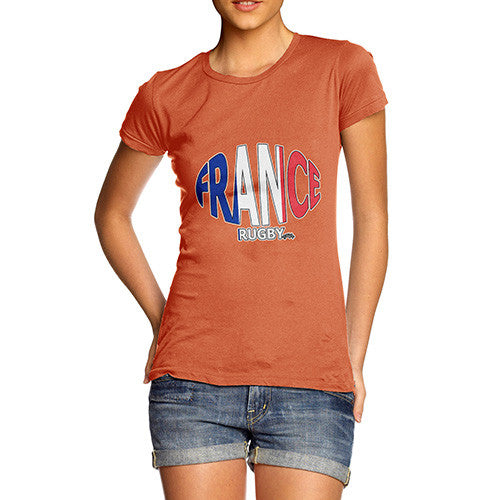 Women's France Rugby Ball Flag T-Shirt