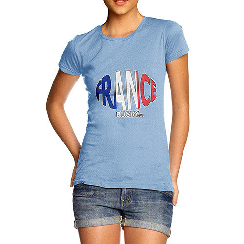 Women's France Rugby Ball Flag T-Shirt