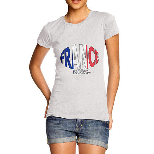 Women's France Rugby Ball Flag T-Shirt