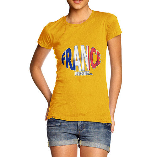 Women's France Rugby Ball Flag T-Shirt