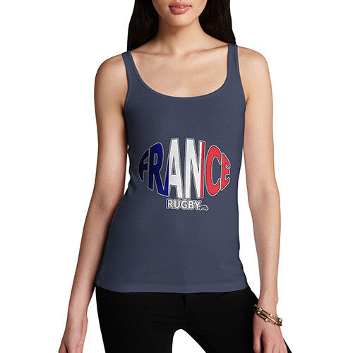 Women's France Rugby Ball Flag Tank Top