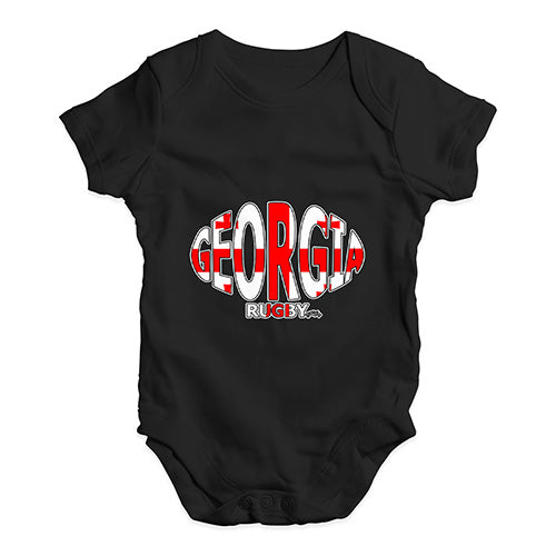 Baby Boy Clothes Georgia Rugby Ball Flag Baby Unisex Baby Grow Bodysuit 6-12 Months Black