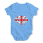 Baby Grow Baby Romper Georgia Rugby Ball Flag Baby Unisex Baby Grow Bodysuit 6-12 Months Blue