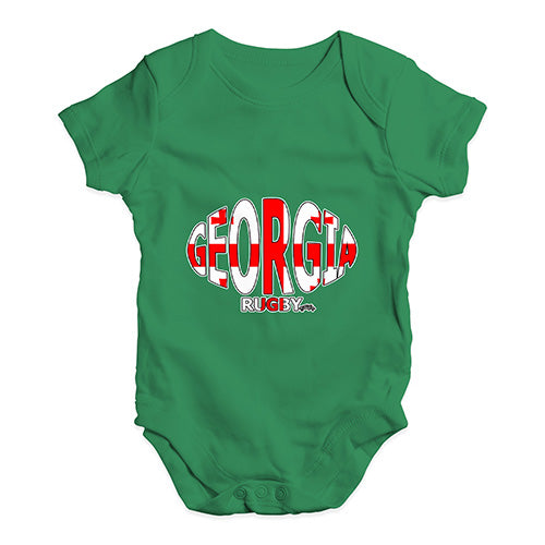 Funny Infant Baby Bodysuit Georgia Rugby Ball Flag Baby Unisex Baby Grow Bodysuit 18-24 Months Green