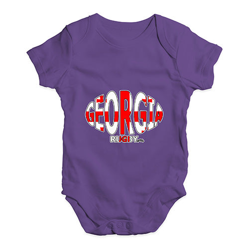 Baby Boy Clothes Georgia Rugby Ball Flag Baby Unisex Baby Grow Bodysuit 6-12 Months Plum