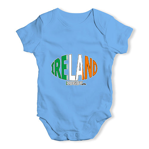 Cute Infant Bodysuit Ireland Rugby Ball Flag Baby Unisex Baby Grow Bodysuit 6-12 Months Blue