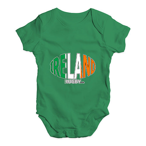 Cute Infant Bodysuit Ireland Rugby Ball Flag Baby Unisex Baby Grow Bodysuit Newborn Green