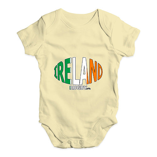 Bodysuit Baby Romper Ireland Rugby Ball Flag Baby Unisex Baby Grow Bodysuit Newborn Lemon