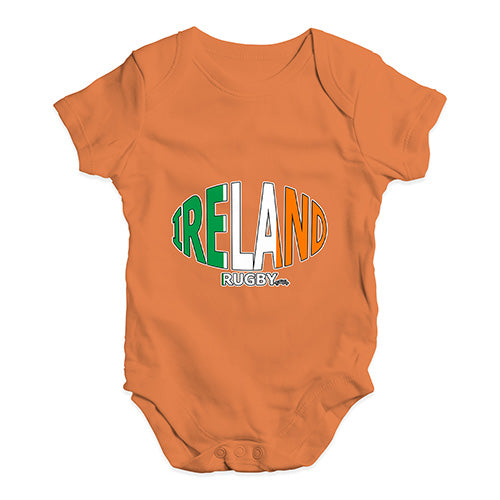 Baby Grow Baby Romper Ireland Rugby Ball Flag Baby Unisex Baby Grow Bodysuit 3-6 Months Orange