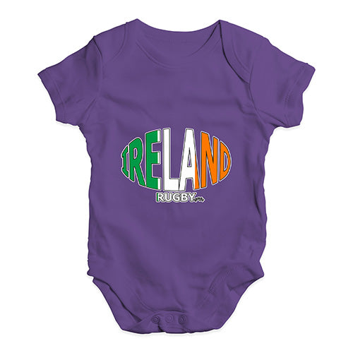 Funny Baby Onesies Ireland Rugby Ball Flag Baby Unisex Baby Grow Bodysuit 0-3 Months Plum