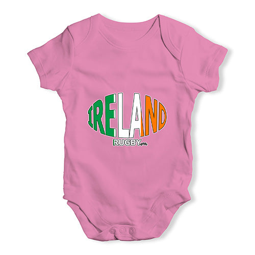 Funny Infant Baby Bodysuit Onesies Ireland Rugby Ball Flag Baby Unisex Baby Grow Bodysuit 18-24 Months Pink