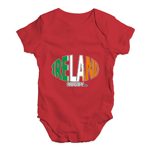 Bodysuit Baby Romper Ireland Rugby Ball Flag Baby Unisex Baby Grow Bodysuit 3-6 Months Red