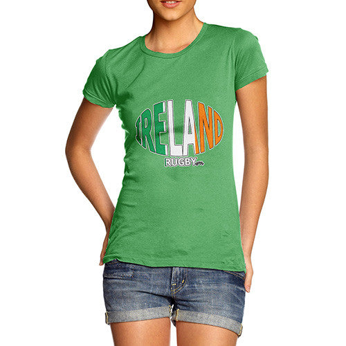 Women's Ireland Rugby Ball Flag T-Shirt