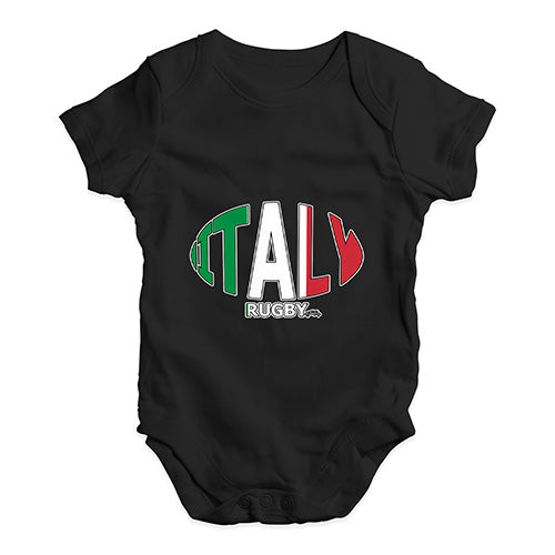 Cute Infant Bodysuit Italy Rugby Ball Flag Baby Unisex Baby Grow Bodysuit 18-24 Months Black