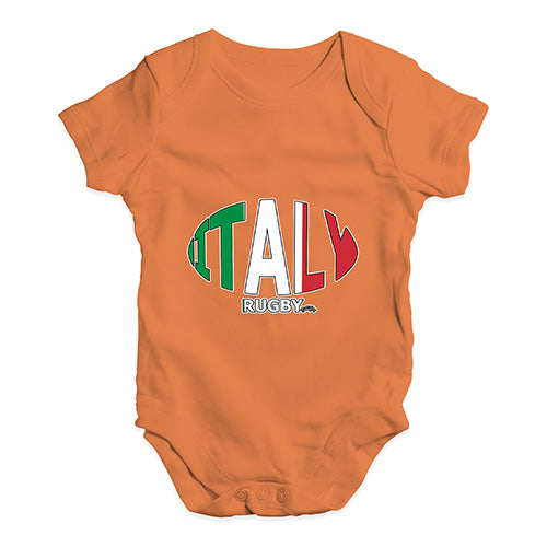 Funny Baby Clothes Italy Rugby Ball Flag Baby Unisex Baby Grow Bodysuit 12-18 Months Orange