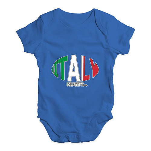 Funny Infant Baby Bodysuit Italy Rugby Ball Flag Baby Unisex Baby Grow Bodysuit 18-24 Months Royal Blue