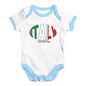 Funny Baby Onesies Italy Rugby Ball Flag Baby Unisex Baby Grow Bodysuit 6-12 Months White Blue Trim