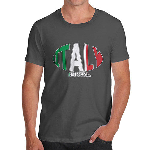 Men's Italy Rugby Ball Flag T-Shirt