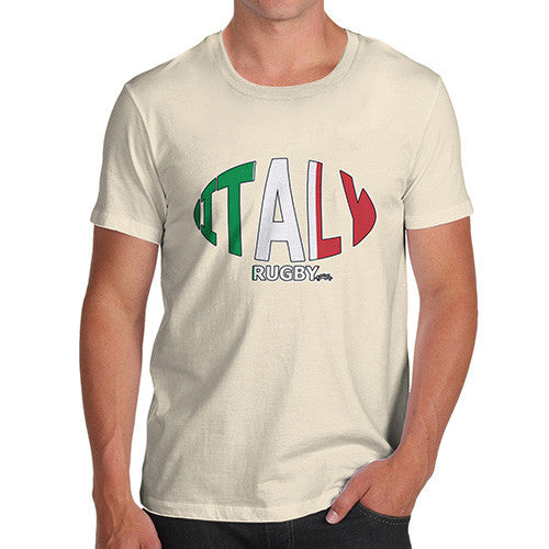 Men's Italy Rugby Ball Flag T-Shirt