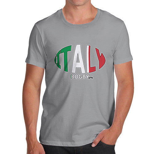 Men's Italy Rugby Ball Flag T-Shirt