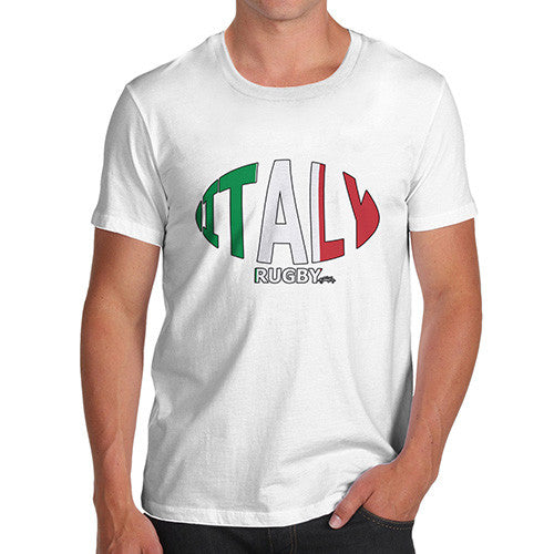 Men's Italy Rugby Ball Flag T-Shirt