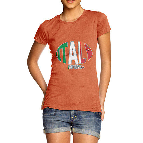 Women's Italy Rugby Ball Flag T-Shirt