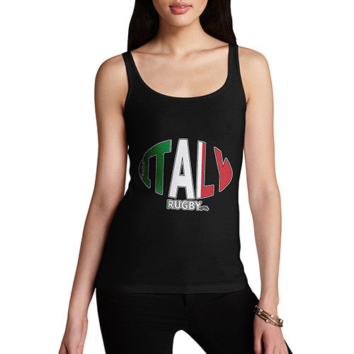 Women's Italy Rugby Ball Flag Tank Top
