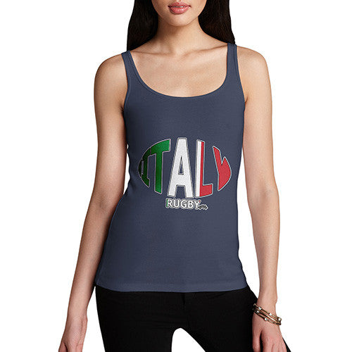 Women's Italy Rugby Ball Flag Tank Top