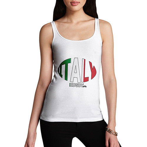 Women's Italy Rugby Ball Flag Tank Top