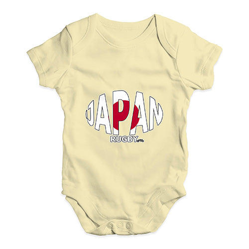 Funny Baby Onesies Japan Rugby Ball Flag Baby Unisex Baby Grow Bodysuit 3-6 Months Lemon