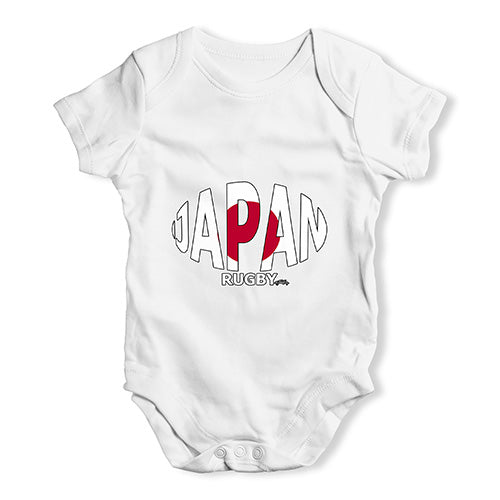 Funny Baby Clothes Japan Rugby Ball Flag Baby Unisex Baby Grow Bodysuit Newborn White