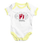 Baby Grow Baby Romper Japan Rugby Ball Flag Baby Unisex Baby Grow Bodysuit 3-6 Months White Yellow Trim