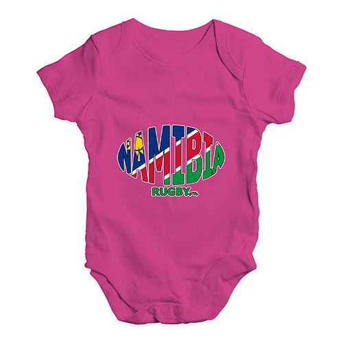 Baby Onesies Namibia Rugby Ball Flag Baby Unisex Baby Grow Bodysuit Newborn Cerise PInk