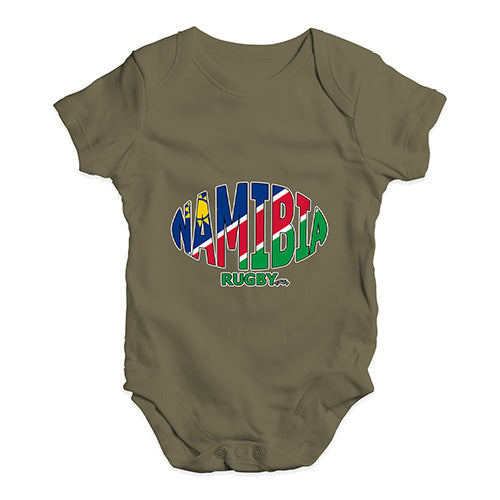 Baby Girl Clothes Namibia Rugby Ball Flag Baby Unisex Baby Grow Bodysuit 12-18 Months Khaki