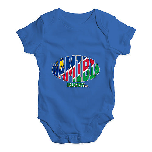 Funny Infant Baby Bodysuit Namibia Rugby Ball Flag Baby Unisex Baby Grow Bodysuit 0-3 Months Royal Blue