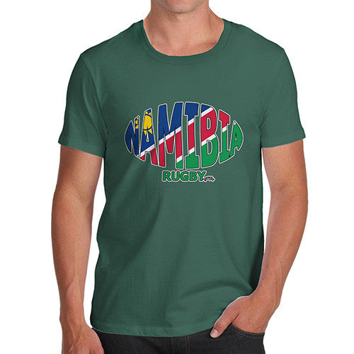 Men's Namibia Rugby Ball Flag T-Shirt