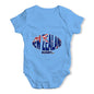 Funny Baby Bodysuits New Zealand Rugby Ball Flag Baby Unisex Baby Grow Bodysuit 0-3 Months Blue