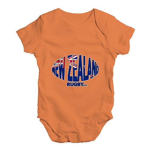 Baby Boy Clothes New Zealand Rugby Ball Flag Baby Unisex Baby Grow Bodysuit Newborn Orange