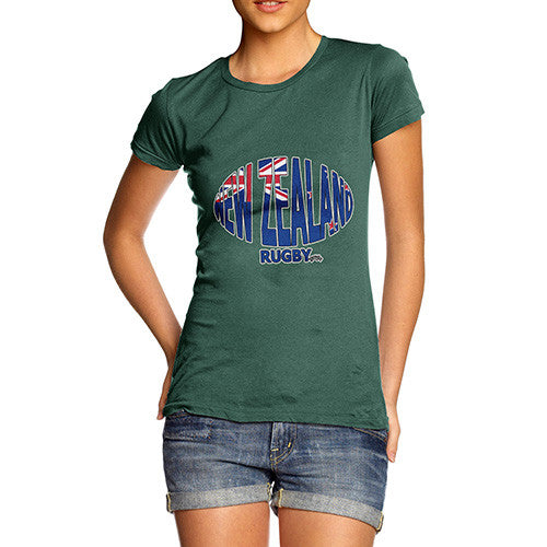 Women's New Zealand Rugby Ball Flag T-Shirt