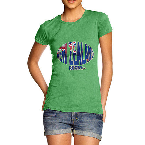 Women's New Zealand Rugby Ball Flag T-Shirt