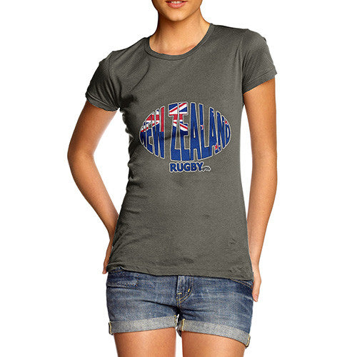 Women's New Zealand Rugby Ball Flag T-Shirt