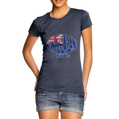 Women's New Zealand Rugby Ball Flag T-Shirt