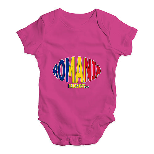 Baby Boy Clothes Romania Rugby Ball Flag Baby Unisex Baby Grow Bodysuit 12-18 Months Cerise PInk