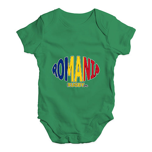 Funny Infant Baby Bodysuit Romania Rugby Ball Flag Baby Unisex Baby Grow Bodysuit 0-3 Months Green