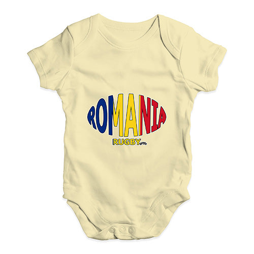 Baby Grow Baby Romper Romania Rugby Ball Flag Baby Unisex Baby Grow Bodysuit 6-12 Months Lemon