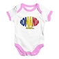 Funny Infant Baby Bodysuit Onesies Romania Rugby Ball Flag Baby Unisex Baby Grow Bodysuit Newborn White Pink Trim