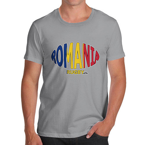 Men's Romania Rugby Ball Flag T-Shirt